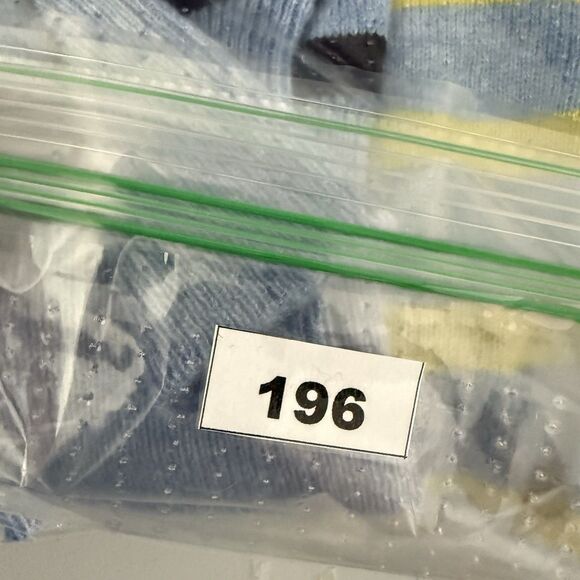 Magaschoni 100% Cashmere Sweater Medium Blue Striped Womens Crew Neck Preppy New - Picture 9 of 9